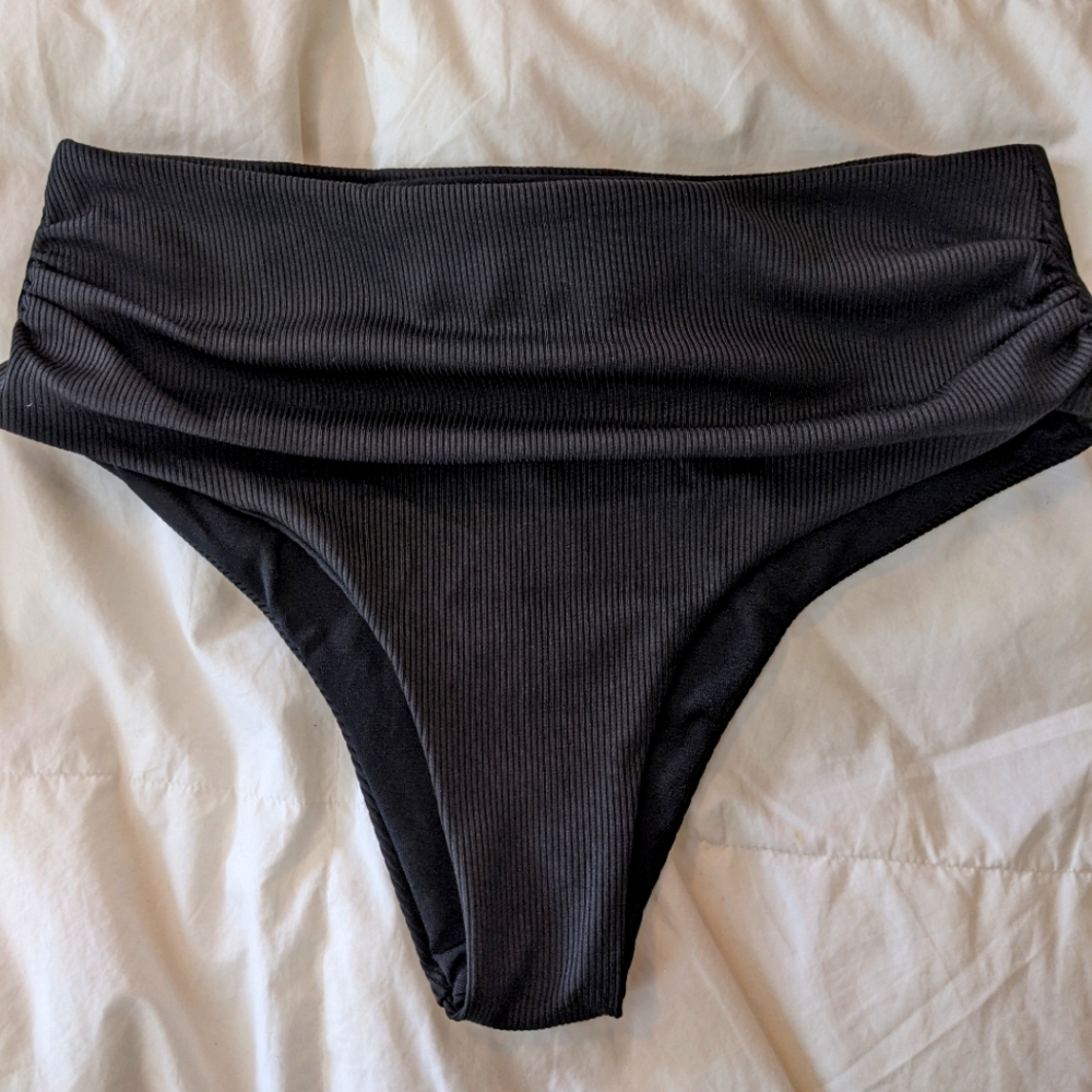 Ribbed Cheeky Hipster Swim Bottoms